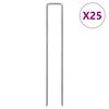 vidaXL Markpinne U-format 25 st 20x4 cm galvaniserat st&aring;l