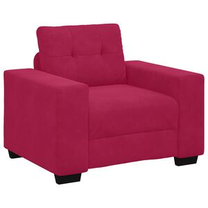 vidaXL Soffstol vinr&ouml;d 100x78x80 cm sammet