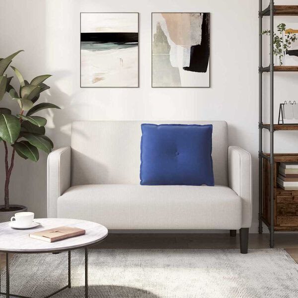 vidaXL Ryggkudde Polisbl&aring; 60 x 50 cm Kordread tyg