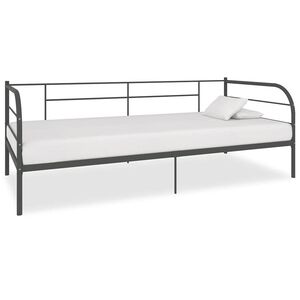 vidaXL Dagb&auml;dd utan madrass gr&aring; metall 90x200 cm