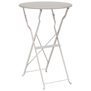 vidaXL Bistrobord Beige &Oslash; 50 x 71 cm Pulverlackerad st&aring;l