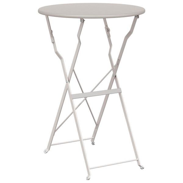 vidaXL Bistrobord Beige Ø50x71 cm Pulverlackerad stål