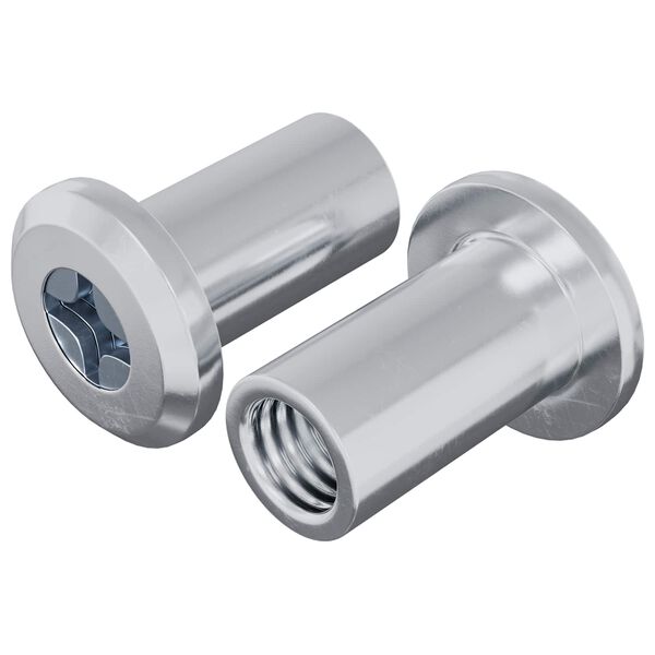 vidaXL L&aring;smutter 2 pcs Silver M6 x 15 mm St&aring;l