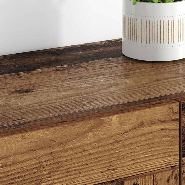 vidaXL V&auml;ggmonterat sk&aring;p 2 pcs Gammalt tr&auml; 69,5 x 34 x 90 cm