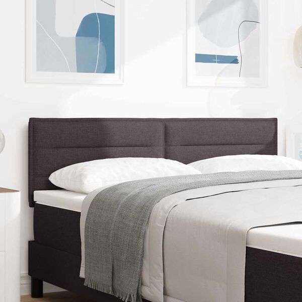 vidaXL LED huvuddyna med LED -remsljus M&ouml;rkbrun 144 cm Polyester