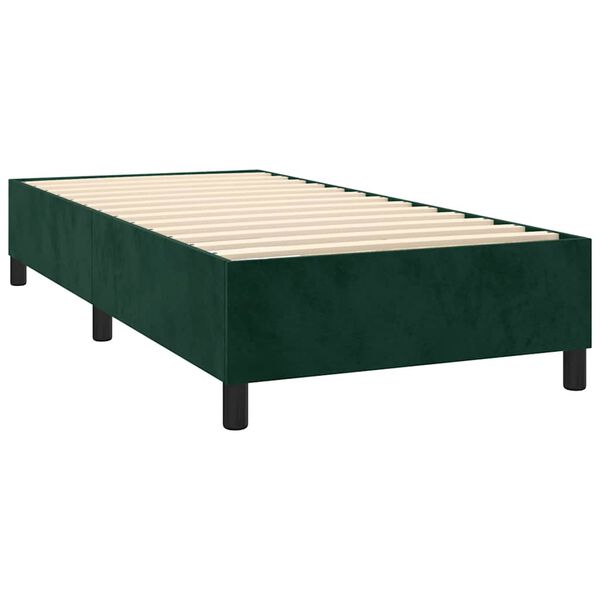vidaXL Boxspring-s&auml;ngram m&ouml;rkgr&ouml;n 100x200 cm sammet
