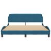 vidaXL Bed Frame with Headboard "Dover" Blue 160x200 cm Velvet