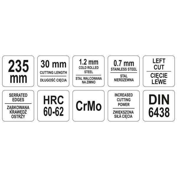 YATO Pl&aring;tsax vinklad v&auml;nster 235 mm r&ouml;d