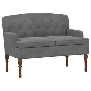 vidaXL Loveseat med knapprapport M&ouml;rkgr&aring; 111 x 65 x 79 cm Sammet