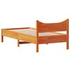 vidaXL Sängram utan madrass vaxbrun 75x190 cm massiv furu