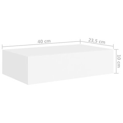 vidaXL Väggmonterad låda 2 st vit 40x23,5x10 cm MDF
