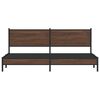 vidaXL S&auml;ngram utan madrass metall brun ek 193x203 cm