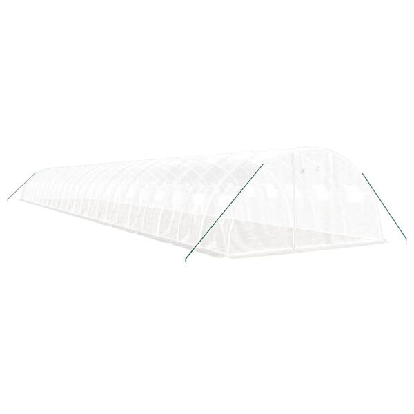 vidaXL V&auml;xthus med st&aring;lram vit 96 m&sup2; 24x4x2 m