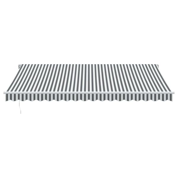 vidaXL Markis manuellt inf&auml;llbar med LEDs antracit och vit 450x350 cm