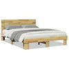 vidaXL S&auml;ngram med huvudgavel utan madrass 140x190 cm massivt tr&auml; ek