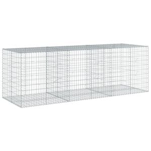 vidaXL Gabionkorg med skydd 300x100x100 cm galvaniserat j&auml;rn