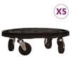 vidaXL Blomvagnar med hjul 5 st diameter 40 cm svart 275 kg