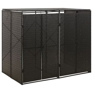 vidaXL Dubbelt skjul f&ouml;r soptunnor svart 140x80x117 cm konstrotting