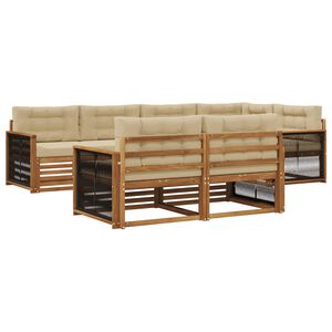 vidaXL Utomhussoffset med kudde 7 pcs Naturlig och Beige
