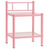 vidaXL S&auml;ngbord rosa och transparent 45x34,5x60,5 cm metall och glas