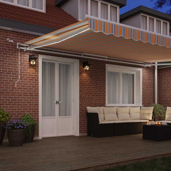 vidaXL Utf&auml;llbar markis Flerf&auml;rgsdesign 500 &times; 300 cm Tyg och Metall