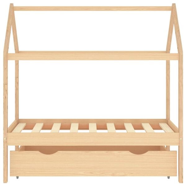 vidaXL Barns&auml;ng med l&aring;da massiv furu 70x140 cm