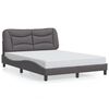 vidaXL Bed Frame with LED without Mattress "Hvar" Grey 140x190 cm