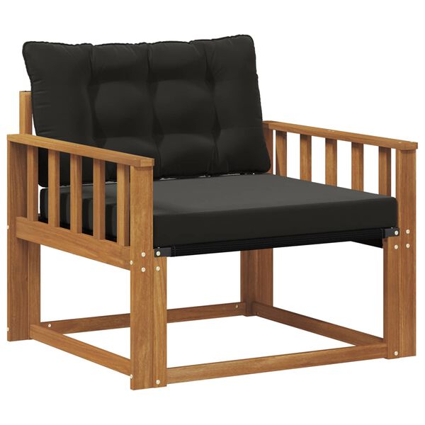 vidaXL Utomhussoffset Massivt Akaciatr&auml; och Textilene Naturf&auml;rg