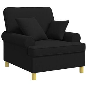 vidaXL XL f&aring;t&ouml;lj med dynor Svart Tyg