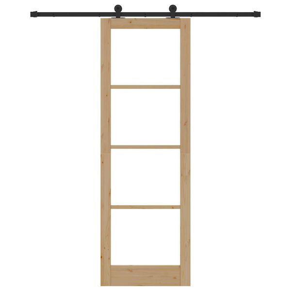 vidaXL Skjutd&ouml;rr ORKDAL Naturlig och svart 78 x 232 cm