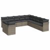 vidaXL Loungegrupp f&ouml;r tr&auml;dg&aring;rden med dynor 11 delar gr&aring; konstrotting