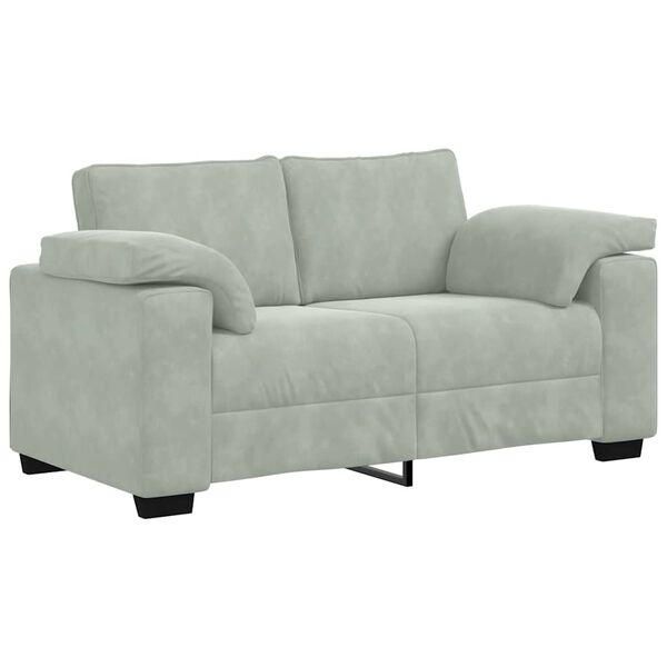 vidaXL Loveseat soffa ljusgr&aring; 160x77x82 cm sammet