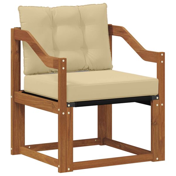 vidaXL Utomhussoffa Massivt Akaciatr&auml; och Textilene Naturf&auml;rg