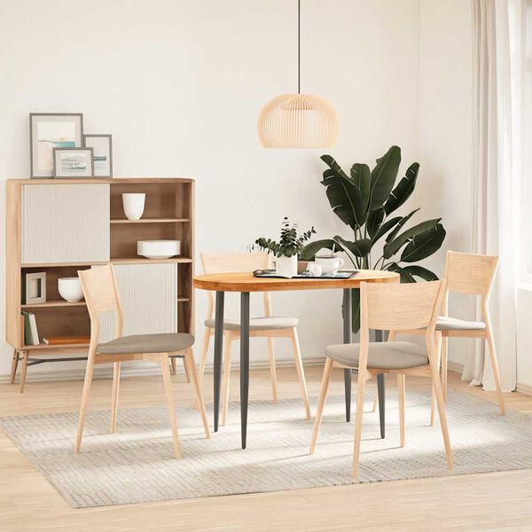 vidaXL Bordsskiva ljusbrun 100x50x4 cm massiv ek oval