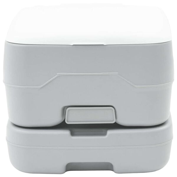 vidaXL Campingtoalett Grå och Vit 41,5 x 36,5 x 30 cm polyeten