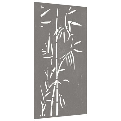 vidaXL Väggdekoration 105x55 cm rosttrögt stål bambudesign