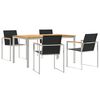 vidaXL Tr&auml;dg&aring;rdsm&ouml;belset 5 pcs Massivt teaktr&auml; och rostfritt st&aring;l