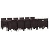 vidaXL Tr&auml;dg&aring;rdsm&ouml;belset 13 pcs Brun Polt rotting