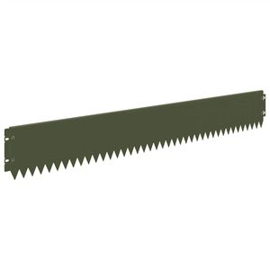 vidaXL Kant f&ouml;r gr&auml;smatta 20 pcs 103 x 15 cm St&aring;l Olivgr&ouml;n