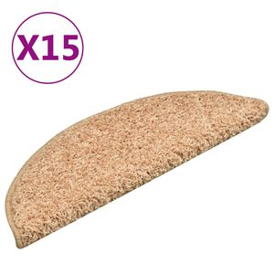 vidaXL Trappmattor 15 st 56x17x3 cm guld halvrunda