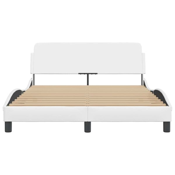 vidaXL Bed Frame "Dover" White 140x200 cm Faux Leather