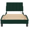 vidaXL Bed Frame with LED without Mattress "Hanko" Dark Green 90x200 cm Velvet