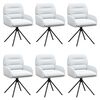 vidaXL Sv&auml;ngande Matstolar 6 st Konstl&auml;der Vit 59 x 59,5 x 90 cm