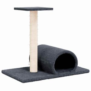 vidaXL Kl&ouml;spelare f&ouml;r katt med tunnel M&ouml;rkgr&aring; 60x34,5x50 cm