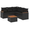 vidaXL Loungegrupp med dynor 6 delar svart konstrotting