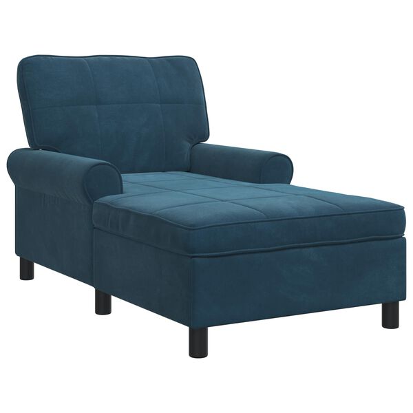 vidaXL Chaise Lounge med kudde Bl&aring; 91 x 157 x 91 cm Sammet