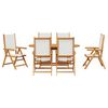vidaXL Trädgårdsmöbelset 7 pcs Krämvit Massivt Akaciaträ