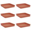 vidaXL Fyrkantig Blomkruka 6 pcs Murgr&ouml;n 15 x 15 x 2 cm Plast