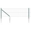 vidaXL Euro Staket med Spikar 10 x 0,8 m PVC-belagda st&aring;l Gr&ouml;n Mesh