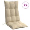 vidaXL Stolsdynor f&ouml;r stolar med h&ouml;g rygg 2 st beige oxfordtyg